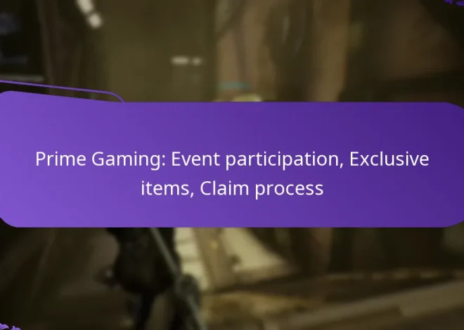 Prime Gaming: Event participation, Exclusive items, Claim process