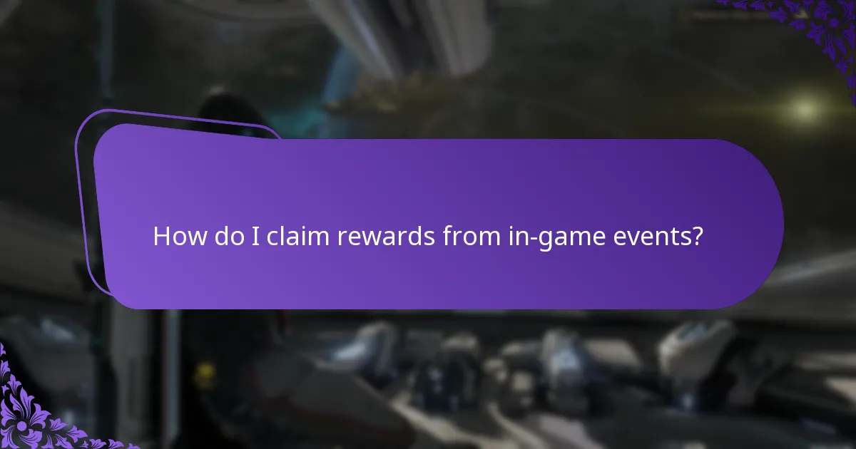 How do I claim rewards from in-game events?