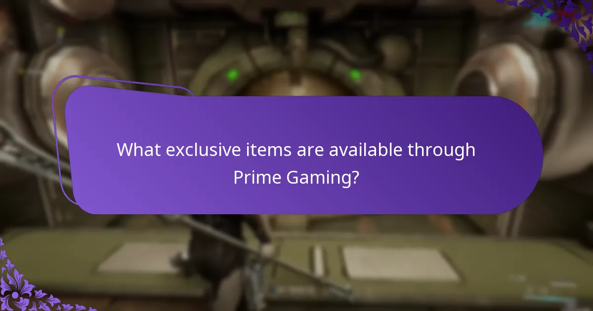 How do I claim exclusive items from Prime Gaming?